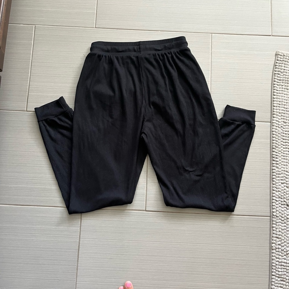 Derek🖤 Heart Black Ribbed Joggers - Picture 4 of 6